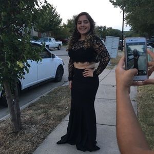 Dress 2piece black beautiful dress lace